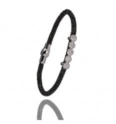 BRACELET POP CORN NERO LUCIDO