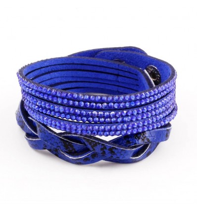 BRACELET CUIR DRACO Bleu