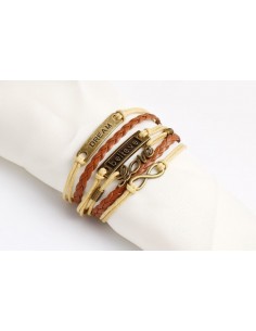BRACELET INFINITY BEIGE TABAC