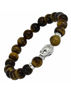 BRACELET OEIL DE TIGRE BOUDDHA PIERRE NATURELLE 