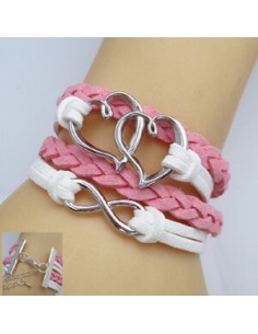 BRACELET INFINITY ROSE BLANC