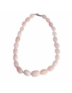 COLLIER PIERRES ROULÉES QUARTZ ROSE