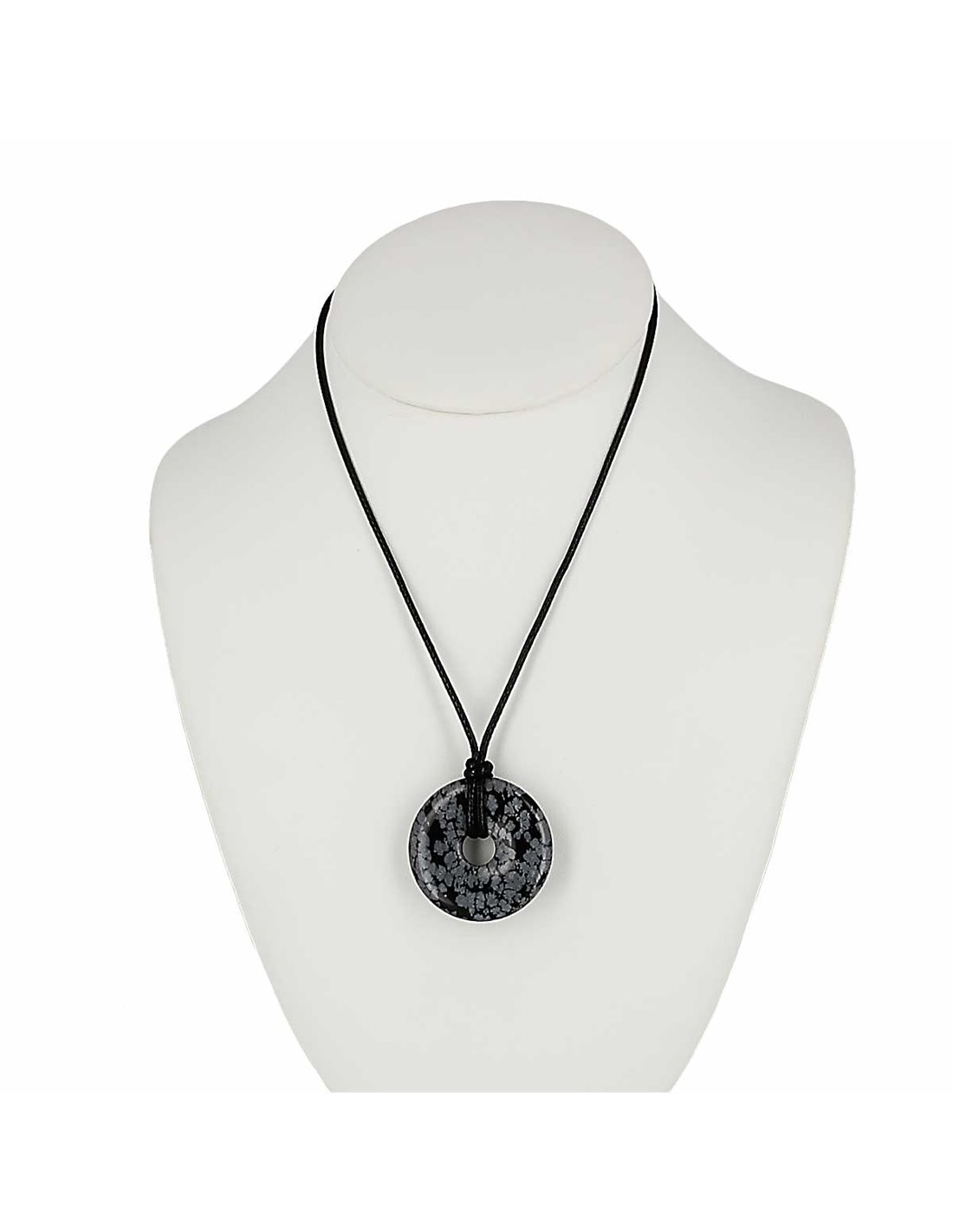 Collier donuts 30mm obsidienne