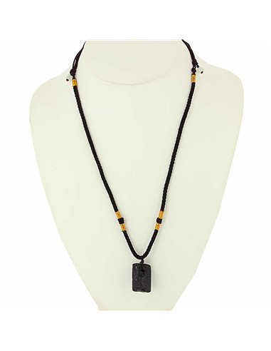 Collier pendentif tourmaline noire naturelle anti ondes et confiance