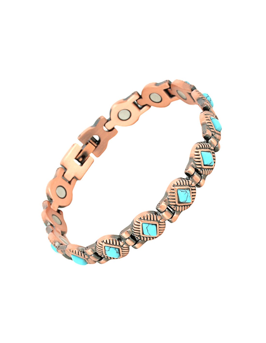 Bracelet magnétique couleur cuivre avec 6 aimants Anti-Douleurs, Arthrose