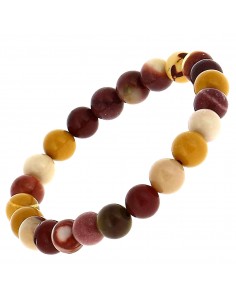 BRACELET PIERRE RONDE JASPE MOKAITE