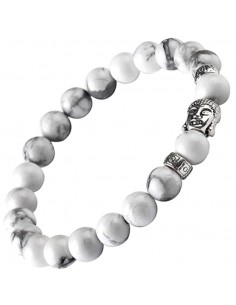 BRACELET PIERRE NATURELLE HOWLITE BOUDDHA