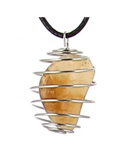 COLLIER PIERRE CITRINE PENDENTIF CAGE
