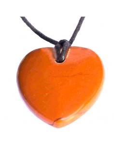 Collier Cœur Jaspe Rouge