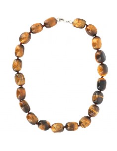 COLLIER PIERRES ROULÉES OEIL DE TIGRE