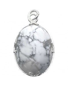 Pendentif en Howlite serti argent 925