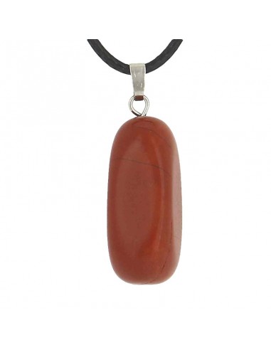 Collier pendentif pierre naturelle Jaspe rouge