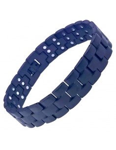 Bracelet magnétique puissant antidouleur en inox noir - fluxforce