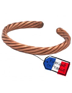 Bracelet artisanal en cuivre massif tressé - Aura Tibétaine