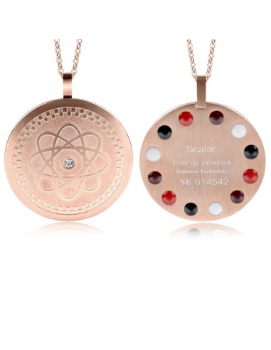 Pendentif énergétique et d'ancrage - Souffle de vie - couleur or rose