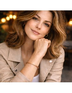 Bracelet épuré en cuivre massif rond pour femme - Gaïa