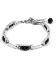 BRACELET ARGENT CINQ GEMMES Noir