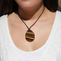 COLLIER PIERRE OEIL DE TIGRE VAGUE